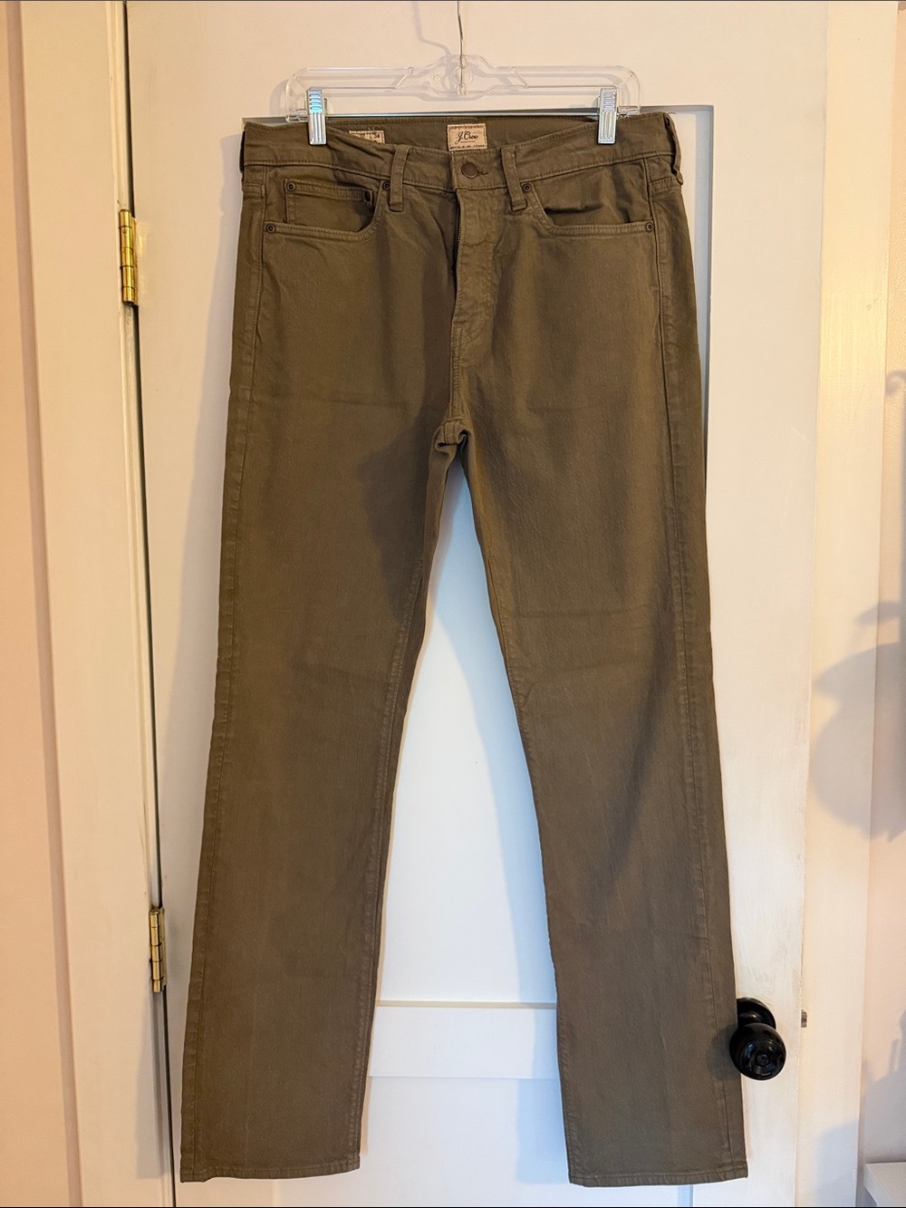 J. Crew Straight-Leg Jeans in Olive Brown